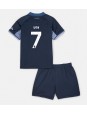 Otroški Nogometna dresi replika Tottenham Hotspur Son Heung-min #7 Gostujoči 2023-24 Kratek rokav (+ hlače)